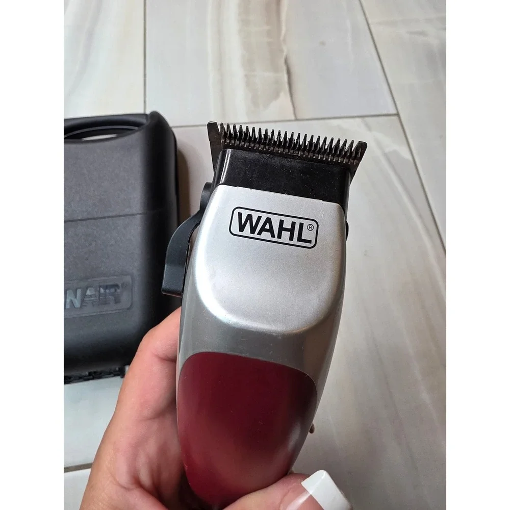 Wahl CMA Corded Hair Clipper Precision Blade Silver Burgundy with Conair Case A2